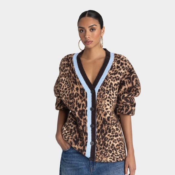 KBB by KAHLANA Women's 'The Slouchy
Cardigan' - Tan Leopard M - Picture 1 of 3